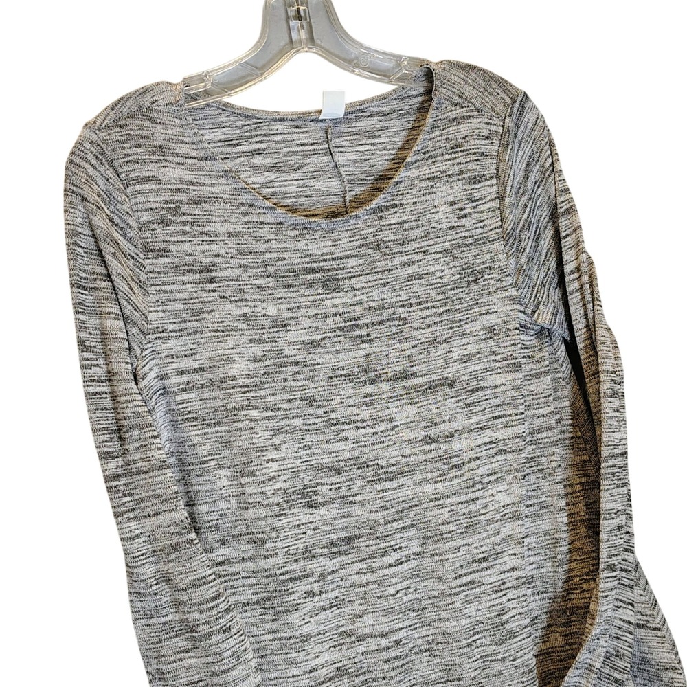 Old Navy Womens Grey Space Dye Marl Long Sleeve Knit Dress Librarian Chic Size M